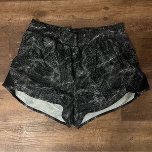 Women's Black Patterned Running Shorts